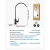 VEVOR Stainless Steel Faucet, Lead-Free Water Purifier Faucets, Reverse Osmosis Faucet with Solid Brass Valve, High Arch Drinking Water Faucets For Kitchen Sink, Bar Counter, Cafe Shop, Matte Black