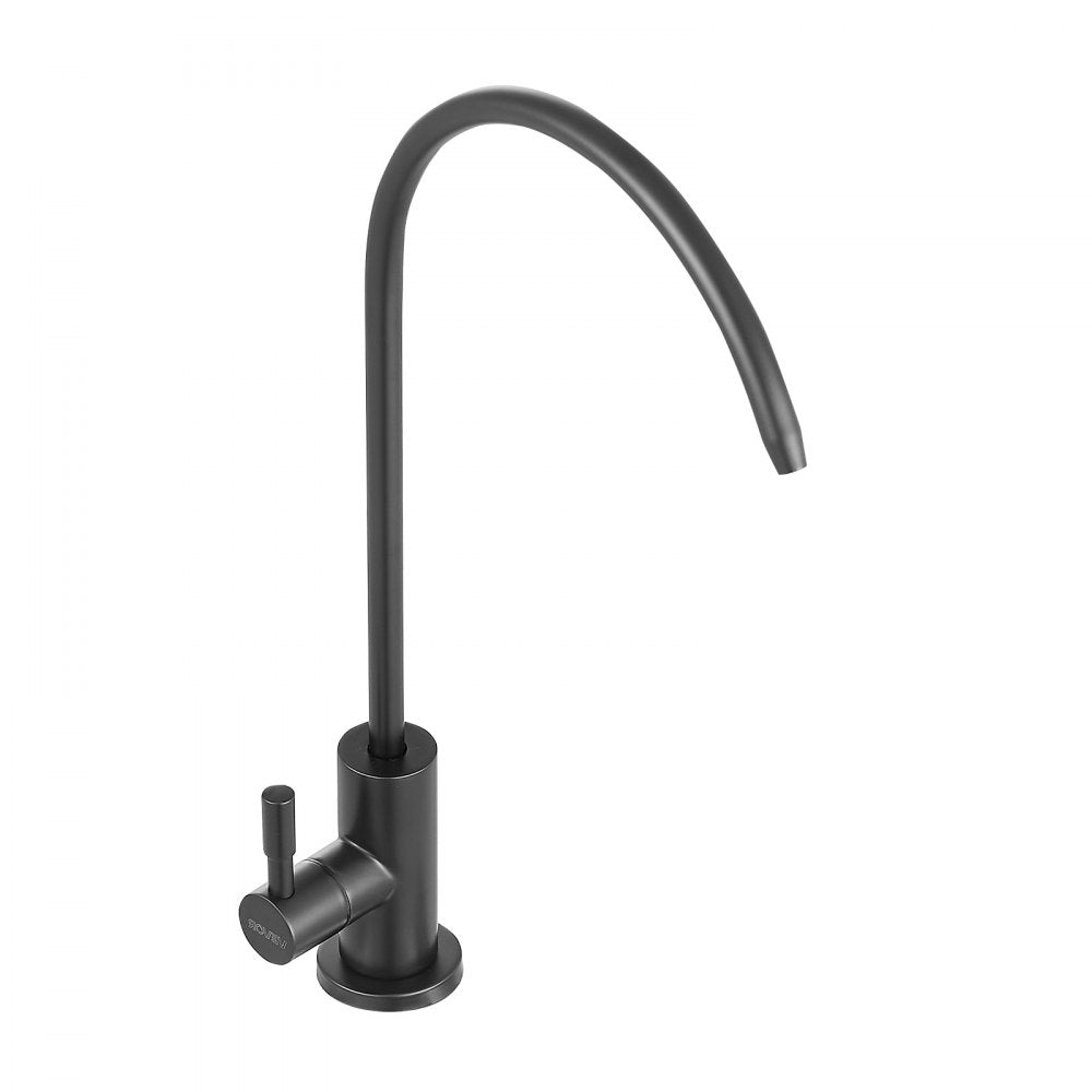 VEVOR Stainless Steel Faucet, Lead-Free Water Purifier Faucets, Reverse Osmosis Faucet with Solid Brass Valve, High Arch Drinking Water Faucets For Kitchen Sink, Bar Counter, Cafe Shop, Matte Black