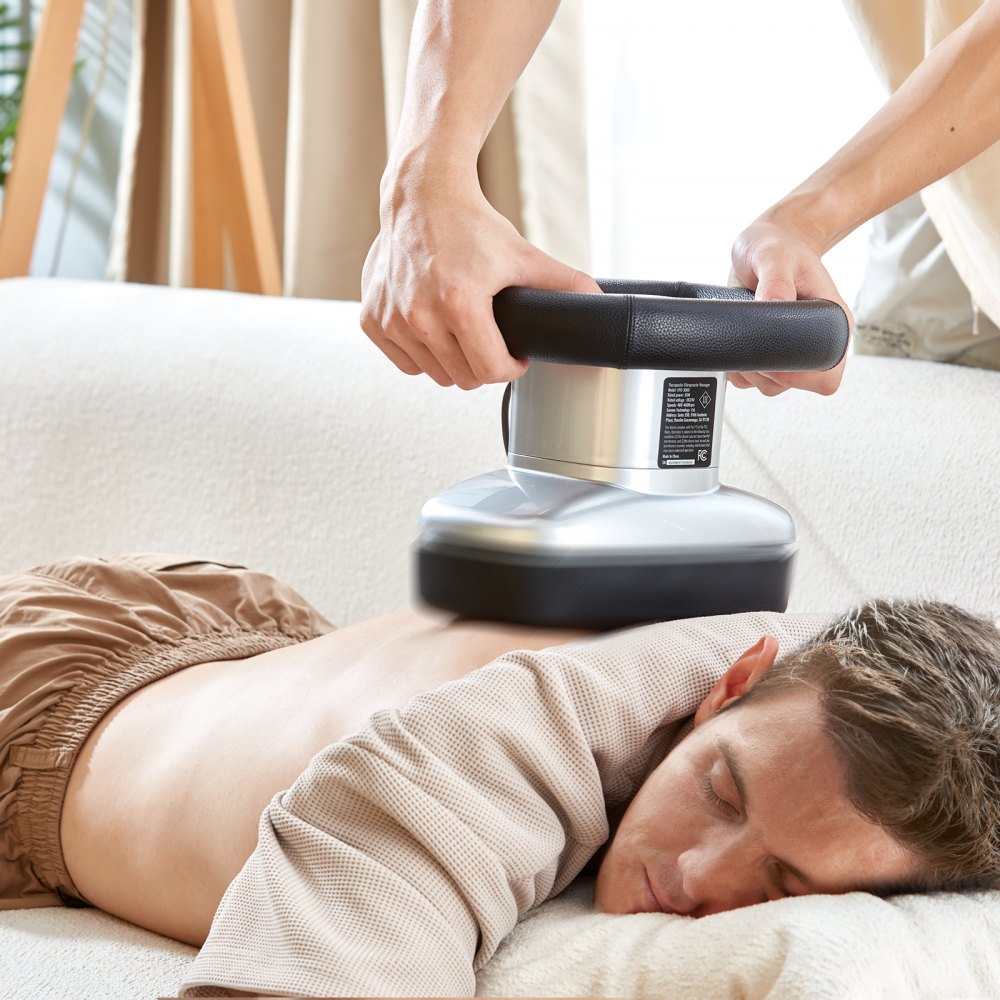 VEVOR Chiropractic Massager, 400-4600rpm Variable Speed Professional Vibrating Massager, Handheld Chiropractic Orbital Body Massager for Back, Neck, Shoulder Muscle Relief