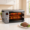 VEVOR Countertop Vertical Oven Brazilian Flame 2 Auto Rotating Skewers, for Steak, Fish, Lamb Leg, 1800W Rotisserie Shawarma Machine, Electric Meat Kebab Grill, with Curved Glass Door, Drip Tray
