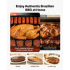 VEVOR Countertop Vertical Oven Brazilian Flame 5 Auto Rotating Skewers, for Steak, Fish, Lamb Leg, Outdoor Gas Heating Rotisserie Shawarma Machine, Meat Kebab Grill, with Curved Glass Door