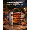 VEVOR Countertop Vertical Oven Brazilian Flame 5 Auto Rotating Skewers, for Steak, Fish, Lamb Leg, Outdoor Gas Heating Rotisserie Shawarma Machine, Meat Kebab Grill, with Curved Glass Door