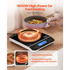 VEVOR Portable Induction Cooktop, 1800W Electric Induction Burner with 9 Temperature Settings, Countertop Induction Hot Plate with 4H Timer, 24H Reservation, Child Lock, Easy to Clean, for Cooking