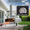 VEVOR Portable Outdoor Oven, 12-inch Pizza Oven, Pellet & Chips & Charcoal Tri-Fuel, Stainless Steel Pizza Grill, Includes Pizza Stone, Waterproof Cover, Shovel, Ideal for Camping & Backyard, Silver
