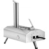 VEVOR Portable Outdoor Oven, 12-inch Pizza Oven, Pellet & Chips & Charcoal Tri-Fuel, Stainless Steel Pizza Grill, Includes Pizza Stone, Waterproof Cover, Shovel, Ideal for Camping & Backyard, Silver