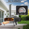 VEVOR Portable Outdoor Oven, 12-inch Pizza Oven, Pellet & Chips & Charcoal Tri-Fuel, Iron Spray Pizza Grill, Includes Pizza Stone, Waterproof Cover, Shovel, Ideal for Camping & Backyard, Black