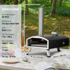 VEVOR Portable Outdoor Oven, 12-inch Pizza Oven, Pellet & Chips & Charcoal Tri-Fuel, Iron Spray Pizza Grill, Includes Pizza Stone, Waterproof Cover, Shovel, Ideal for Camping & Backyard, Black
