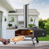 VEVOR Portable Outdoor Oven, 12-inch Pizza Oven, Pellet & Chips & Charcoal Tri-Fuel, Iron Spray Pizza Grill, Includes Pizza Stone, Waterproof Cover, Shovel, Ideal for Camping & Backyard, Black