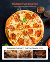 VEVOR Outdoor Pizza Oven, 12 in Wood Fired Pizza Ovens, Pellet Pizza-Stove with Thermometer & Electric Rotation, Portable Pizza-Maker for Outside Backyard Patio Camping, Pizza-Stone, Carry Bag, Shovel