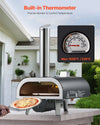 VEVOR Outdoor Pizza Oven, 12 in Wood Fired Pizza Ovens, Pellet Pizza-Stove with Thermometer & Electric Rotation, Portable Pizza-Maker for Outside Backyard Patio Camping, Pizza-Stone, Carry Bag, Shovel