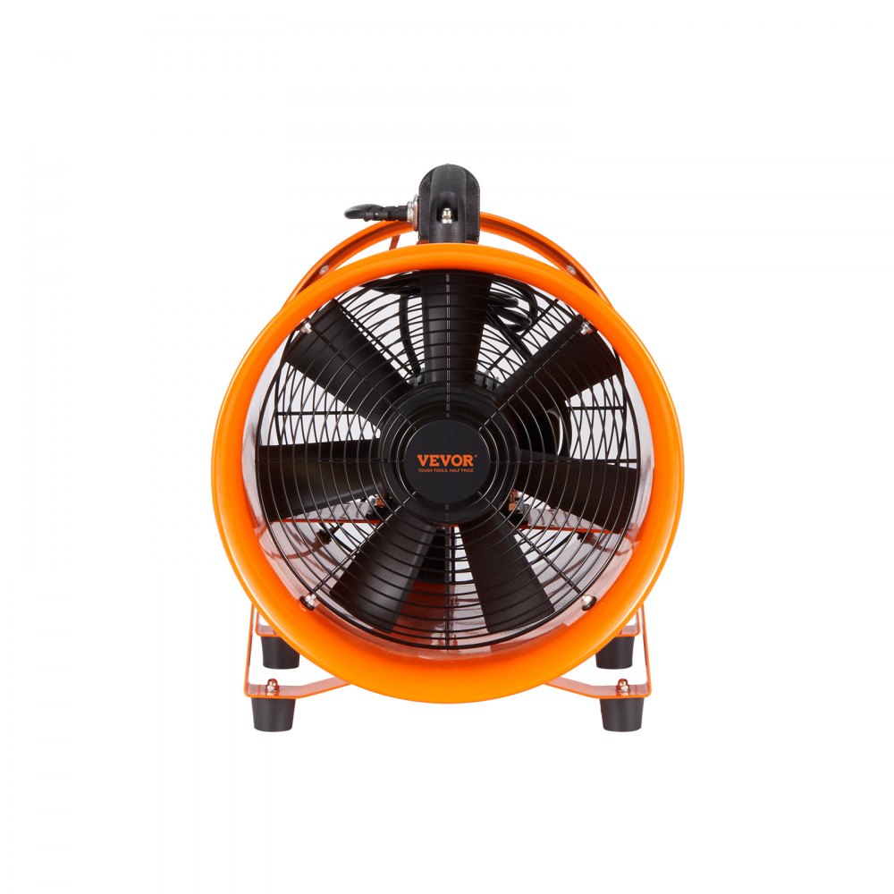 VEVOR Portable Ventilator, 10 inch Heavy Duty Cylinder Fan with 33ft Duct Hose, 380W Strong Shop Exhaust Blower 1893FM, Industrial Utility Blower for Sucking Dust, Smoke, Smoke Home/Workplace