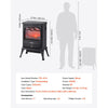 VEVOR 22.8inch Freestanding Fireplaces, 1500W 5120BTU Portable Electric Fireplace Stove Heater, with Overheating Protection,Realistic Flames,for Living Room,Bedroom,Study,Dining Room Warmth,Black