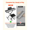 VEVOR Digital Piano 61 Keys Semi Weighted Keyboard Portable Stand Bench, for Beginners, 128 Tones, 128 Rhythms, Dual Power Supply Electronic Piano, with Pedal, Headphone Jack, USB/MIDI, Music Stand