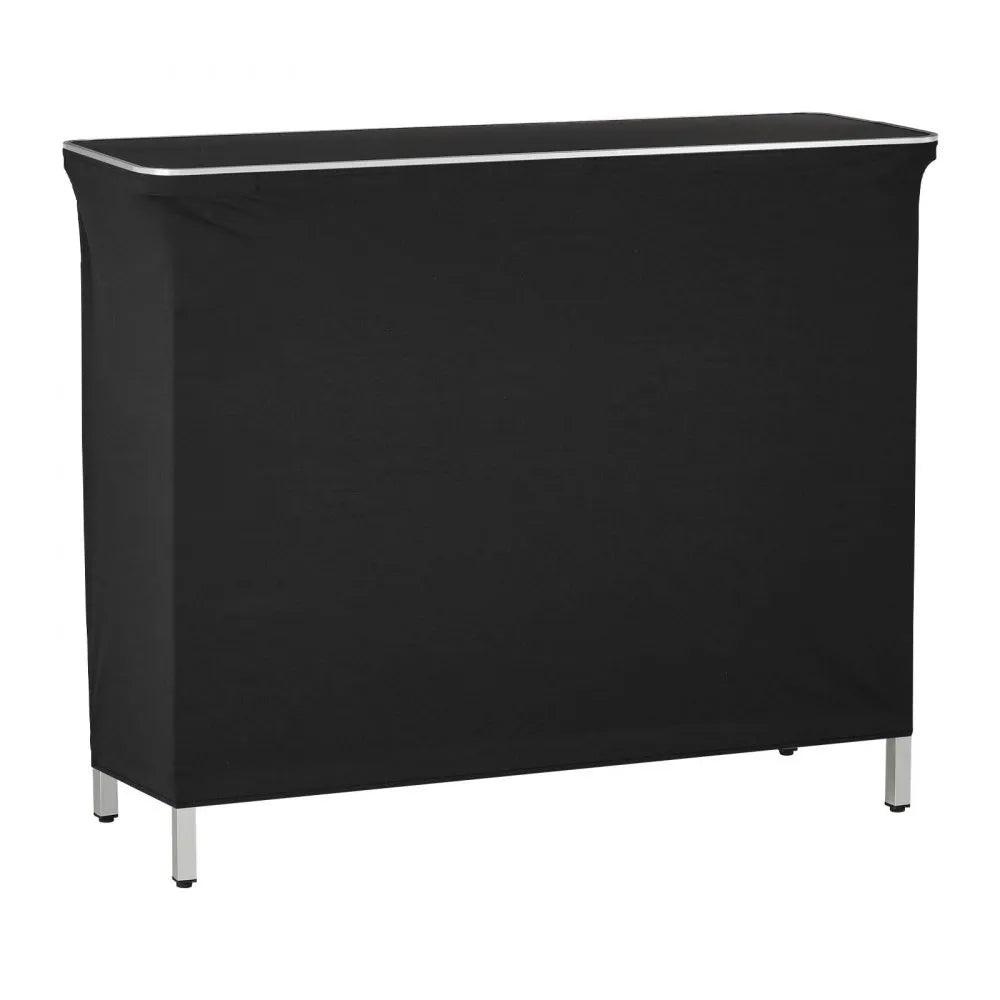 VEVOR Folding Portable Bar Table, 43.3 x 15.2 x 34.8 in, with Carry Bag, 2 Storage Shelves, and Detachable Skirt, Quick and Easy Setup, Foldable Mobile Bartending Station for Events, Party, Tradeshow