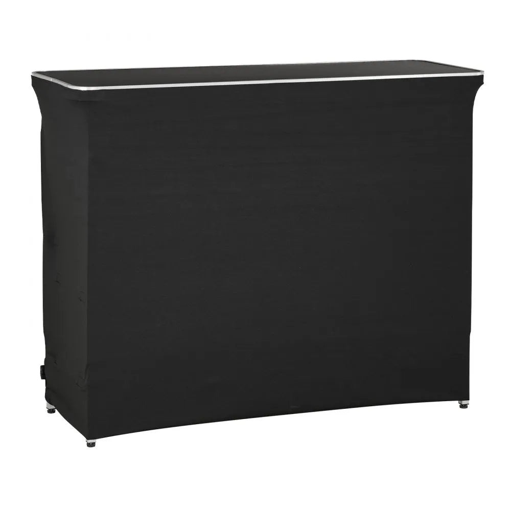 VEVOR Folding Portable Bar Table, 43.5 x 15.4 x 39.8 in, with Carry Bag, 2 Storage Shelves, and Detachable Skirt, Quick and Easy Setup, Foldable Mobile Bartending Station for Events, Party, Tradeshow