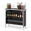 VEVOR Folding Portable Bar Table, 38.6 x 15.2 x 34.3 in, with Carry Bag, Storage Shelf, and Detachable Skirt, Quick and Easy Setup, Foldable Mobile Bartending Station for Events, Party, Tradeshow
