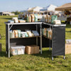 VEVOR Folding Portable Bar Table, 2 pcs, 38.6 x 15.2 x 34.3 in, with Carry Bag, Storage Shelf, Detachable Skirt, Quick and Easy Setup, Foldable Mobile Bartending Station for Events, Party, Tradeshow