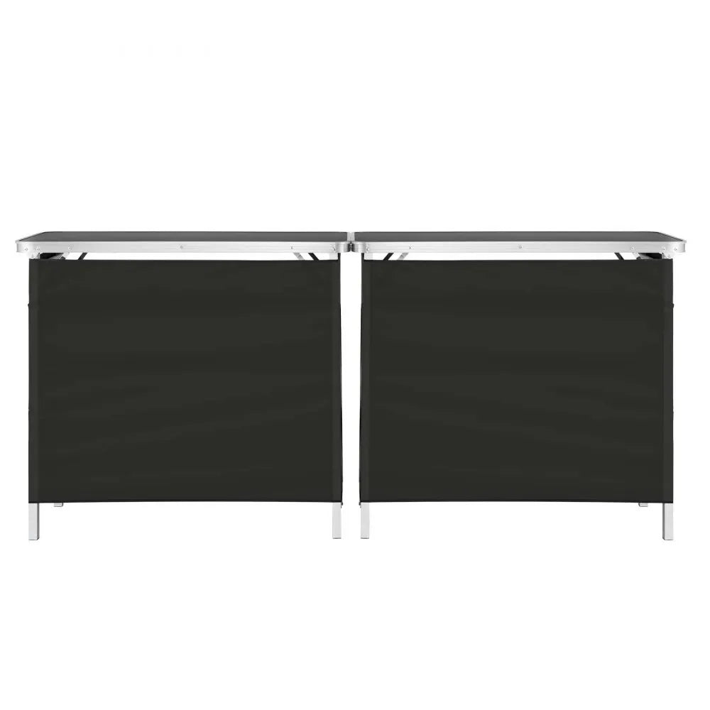 VEVOR Folding Portable Bar Table, 2 pcs, 38.6 x 15.2 x 34.3 in, with Carry Bag, Storage Shelf, Detachable Skirt, Quick and Easy Setup, Foldable Mobile Bartending Station for Events, Party, Tradeshow