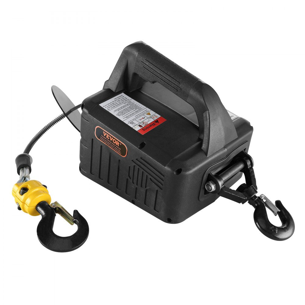 VEVOR 1100 lbs Electric Hoist Winch, 2-in-1 1500W Portable Power Winch Crane, 23 ft Lifting Height, Attic lift with Wireless Remote Control, for Garage, Warehouse, Factory Lifting Towing