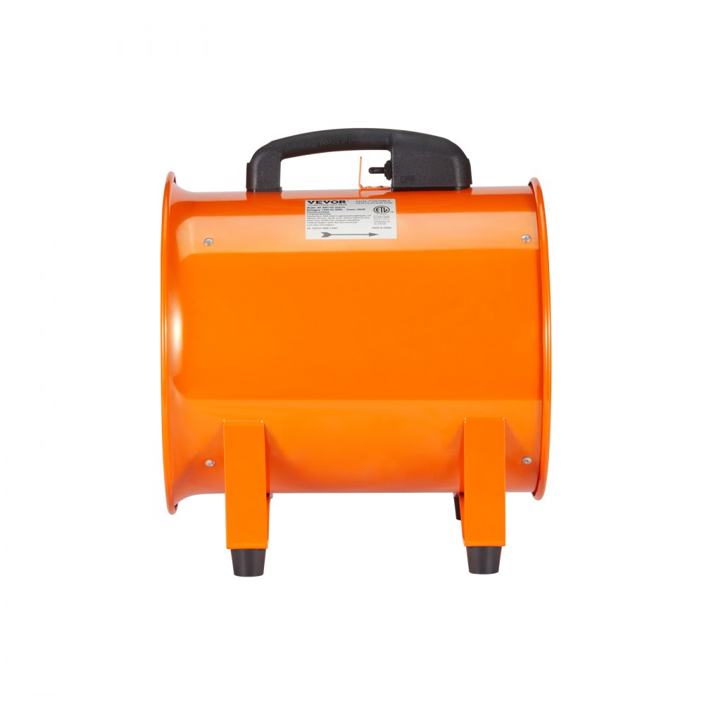 VEVOR Portable Ventilator, 10 inch Heavy Duty Cylinder Fan with 16.4ft Duct Hose, 380W Strong Shop Exhaust Blower 1893FM, Industrial Utility Blower for Sucking Dust, Smoke, Smoke Home/Workplace