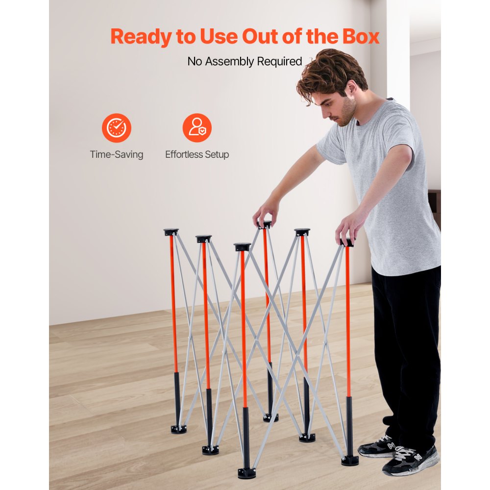 VEVOR Portable Folding Workstand, 4.15 x 2.18 ft Collapsible Workbench, 2500 lbs Weight Capacity, No Assembly Foldable Work Stand with Storage Bag, Table Top NOT Included, for Garage Workshop Outdoor