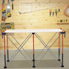 VEVOR Portable Folding Workstand, 4.16 x 2.18 ft Collapsible Workbench, 2500 lbs Weight Capacity, No Assembly Foldable Work Stand with Storage Bag, Table Top NOT Included, for Garage Workshop Outdoor