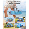 VEVOR Beach Tent Sun Shelter for 4 Person, UPF 50+ Protection, Portable Sun Shade Canopy with Carrying Bag & Sand Pockets, Lightweight and Easy Setup Beach Umbrella for Camping Fishing Outdoor Picnic