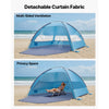 VEVOR Beach Tent Sun Shelter for 6 Person, UPF 50+ Protection, Portable Sun Shade Canopy with Carrying Bag & Sand Pockets, Lightweight and Easy Setup Beach Umbrella for Camping Fishing Outdoor Picnic