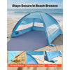 VEVOR Beach Tent Sun Shelter for 6 Person, UPF 50+ Protection, Portable Sun Shade Canopy with Carrying Bag & Sand Pockets, Lightweight and Easy Setup Beach Umbrella for Camping Fishing Outdoor Picnic