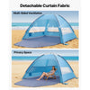 VEVOR Beach Tent Sun Shelter for 8 Person, UPF 50+ Protection, Portable Sun Shade Canopy with Carrying Bag & Sand Pockets, Lightweight and Easy Setup Beach Umbrella for Camping Fishing Outdoor Picnic
