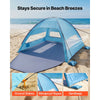 VEVOR Beach Tent Sun Shelter for 8 Person, UPF 50+ Protection, Portable Sun Shade Canopy with Carrying Bag & Sand Pockets, Lightweight and Easy Setup Beach Umbrella for Camping Fishing Outdoor Picnic