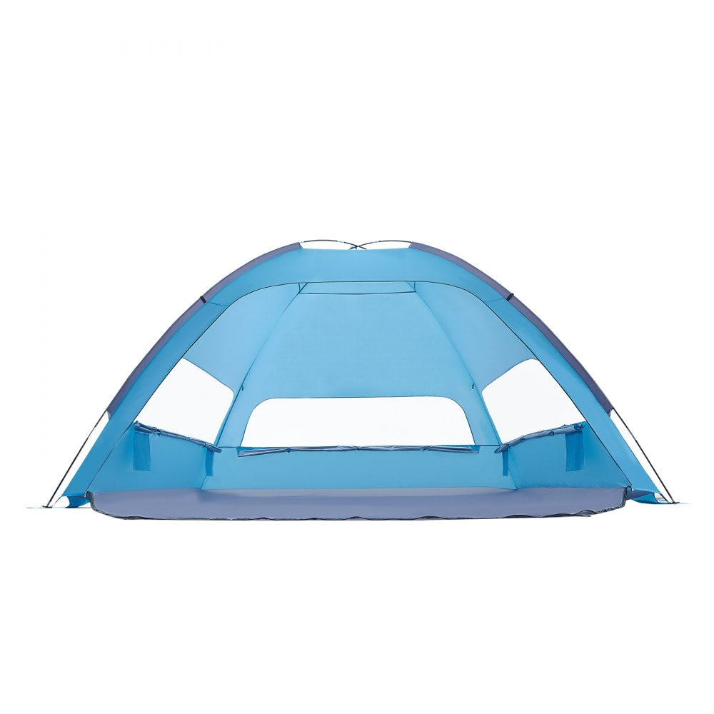 VEVOR Beach Tent Sun Shelter for 8 Person, UPF 50+ Protection, Portable Sun Shade Canopy with Carrying Bag & Sand Pockets, Lightweight and Easy Setup Beach Umbrella for Camping Fishing Outdoor Picnic