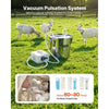 VEVOR Goat Milking Machine, 0.8 Gal / 3 L Food-Grade Stainless Steel Bucket, with 5200 mAh Rechargeable Battery, 2 Teat Cups, Cordless Portable Pulsation Vaccum Electric Milking Machine for Goats Only