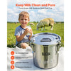 VEVOR Goat Milking Machine, 0.8 Gal / 3 L Food-Grade Stainless Steel Bucket, with 5200 mAh Rechargeable Battery, 2 Teat Cups, Cordless Portable Pulsation Vaccum Electric Milking Machine for Goats Only