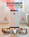 VEVOR 5-in-1 portable AC modes (heating, cooling, sleep, fan, dehumidifying)