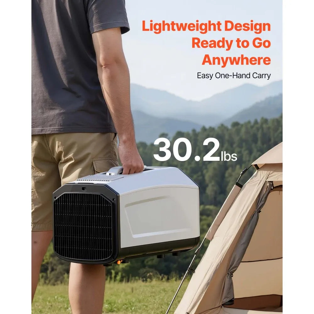 VEVOR Portable Camping Air Conditioner 3050 BTU, Tent AC Unit with Hose, Remote & Touch Control, 61–90°F Adjustable, 150 m³/h High Airflow, Low Noise, Ideal for Tent. RV, Outdoor Cooling, Dark Grey