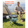 VEVOR Portable Toilet for Camping, 350 lbs Weight Capacity, Stainless Steel Foldable Camp Travel Toilet with Soft Seat for Adults, Suitable for Truckers, RV Travel, Camping, Road Trips, Outdoor Use