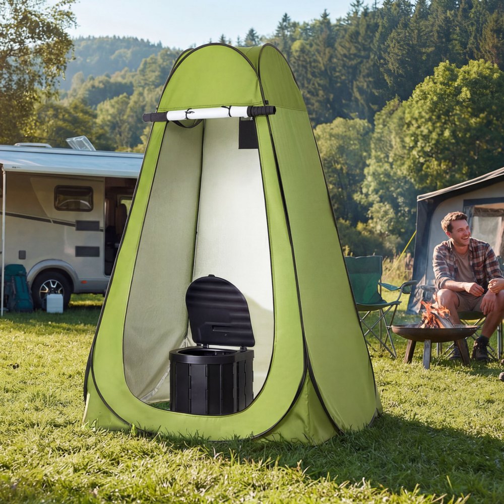 VEVOR Portable Toilet Kit, 330 lbs Load Capacity, Folding Camping Toilet with Pop-Up Privacy Tent, Outdoor Travel Potty for Adults with Carry Bags, Trash Bags, Suitable for RV Travel, Camping, Hiking