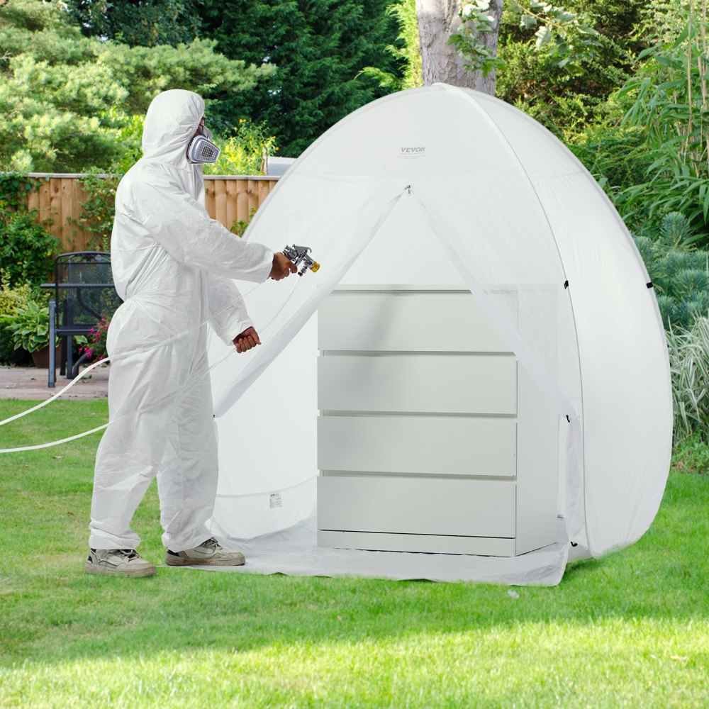 VEVOR Spray Paint Shelter, 60 x 60 x 70 in Pop-Up Portable Spray Paint Tent with Built-In Floor, Exhaust Window and Storage Bag, Foldable Paint Booth for Furniture, DIY Hobby Tool Painting Station