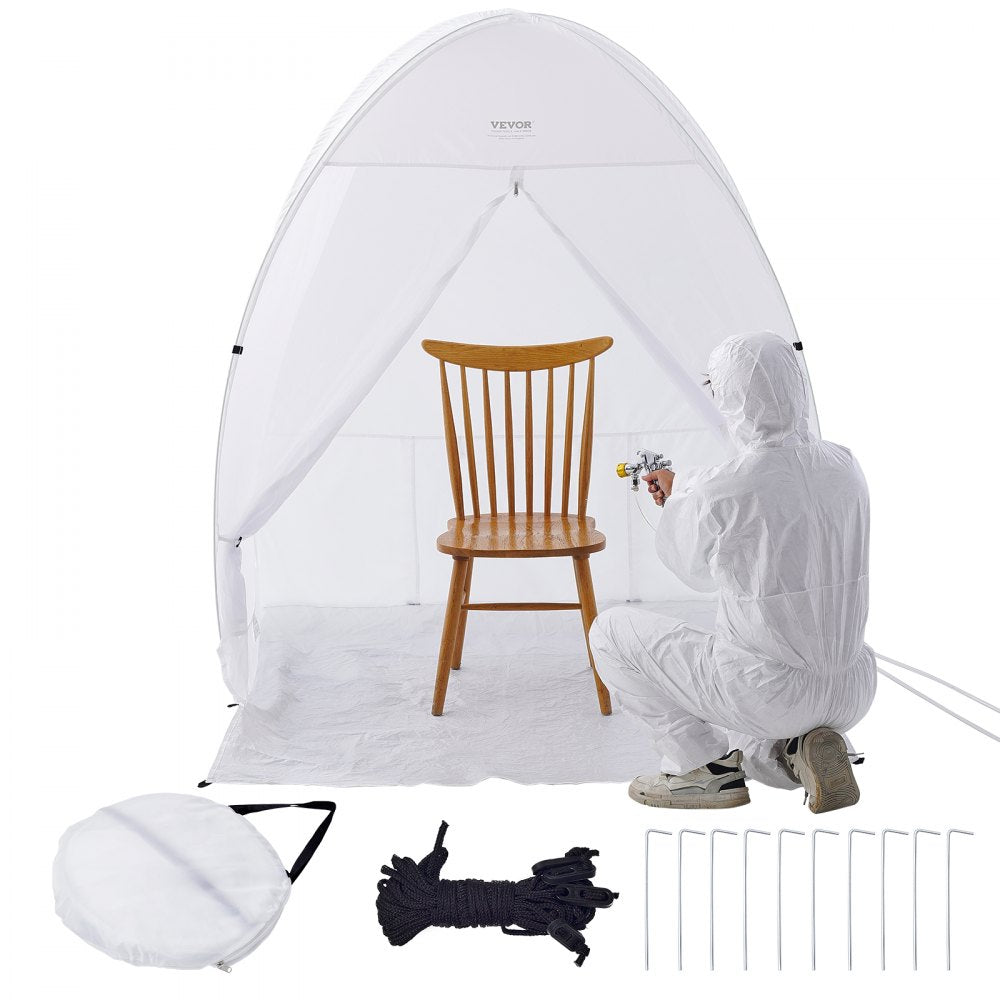 VEVOR Spray Paint Shelter, 60 x 60 x 70 in Pop-Up Portable Spray Paint Tent with Built-In Floor, Exhaust Window and Storage Bag, Foldable Paint Booth for Furniture, DIY Hobby Tool Painting Station