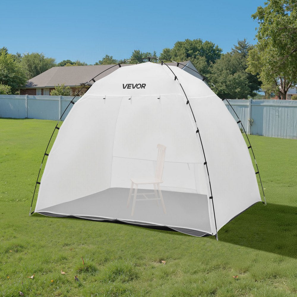 VEVOR Portable Paint Booth Tent, 91.7 x 67.7 x 74.8 inch Painting Tent Station, Spray Shelter with Built-in Floor & Mesh Screen, Large Space, Oxford Spray Painting Tents for Cupboard, Chairs, Tables