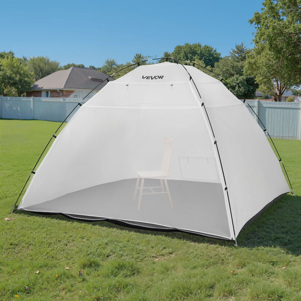 VEVOR Portable Paint Booth Tent, 116.14 x 114.96 x 79.53 inch Painting Tent Station, Spray Shelter with Built-in Floor & Mesh Screen, Large Space, Oxford Spray Painting Tents for Cupboard, Chairs