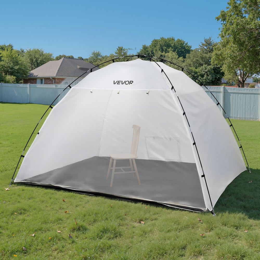 VEVOR Portable Paint Booth Tent, 115.35 x 90.55 x 74 inch Painting Tent Station, Spray Shelter with Built-in Floor & Mesh Screen, Large Space, Oxford Spray Painting Tents for Cupboard, Chairs, Tables