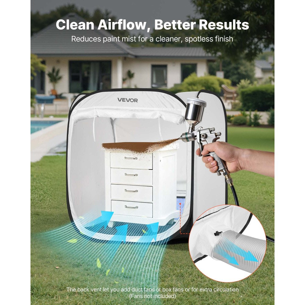 VEVOR Portable Paint Booth Tent, 28.3 x 28.5 x 29.5 inch Pop-Up Portable Spray Paint Tent with Mesh Door, Spray Painting Tents for Cabinets, Chairs, Models, Tables, Pop-Up Design, Efficient Airflow