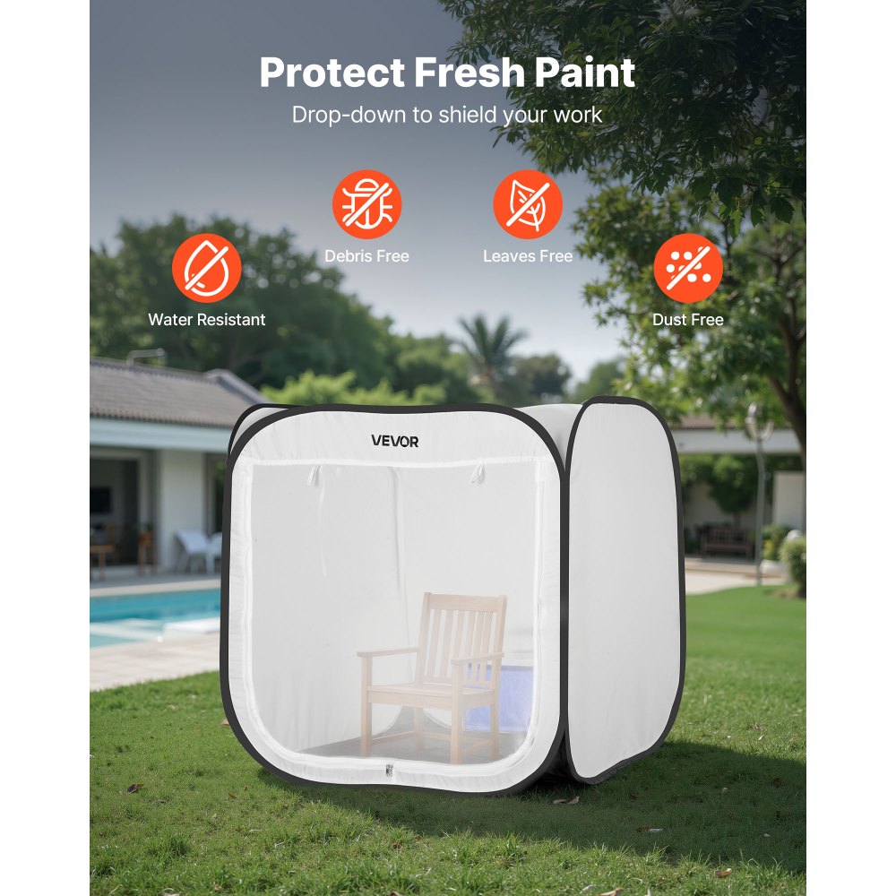 VEVOR Portable Paint Booth Tent, 28.3 x 28.5 x 29.5 inch Pop-Up Portable Spray Paint Tent with Mesh Door, Spray Painting Tents for Cabinets, Chairs, Models, Tables, Pop-Up Design, Efficient Airflow