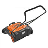 VEVOR Walk-Behind Hand Push Floor Sweeper, Manual Floor Sweeper Non-Electric with 25.6" Sweeping Width, 5 Gallons Waste Container & Adjustable Folding Handle for Yards Walkways Patios Garages - Orange