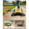 VEVOR Walk-Behind Hand Push Floor Sweeper, Manual Floor Sweeper Non-Electric with 25.6" Sweeping Width, 5 Gallons Waste Container & Adjustable Folding Handle for Yards Walkways Patios Garages - Yellow