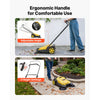 VEVOR Walk-Behind Hand Push Floor Sweeper, Manual Floor Sweeper Non-Electric with 25.6" Sweeping Width, 5 Gallons Waste Container & Adjustable Folding Handle for Yards Walkways Patios Garages - Yellow