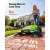 VEVOR Walk-Behind Hand Push Floor Sweeper, Manual Floor Sweeper Non-Electric with 25.6" Sweeping Width, 5 Gallons Waste Container & Adjustable Folding Handle for Yards Walkways Patios Garages - Green