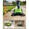 VEVOR Walk-Behind Hand Push Floor Sweeper, Manual Floor Sweeper Non-Electric with 25.6" Sweeping Width, 5 Gallons Waste Container & Adjustable Folding Handle for Yards Walkways Patios Garages - Green
